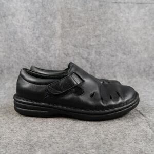 Propet Shoes Womens 6 Sandal Leather Comfort Clog Black Adjustable Strap Retro